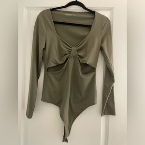 Abercrombie & Fitch Double-Layered Seamless Fabric Cutout Bodysuit